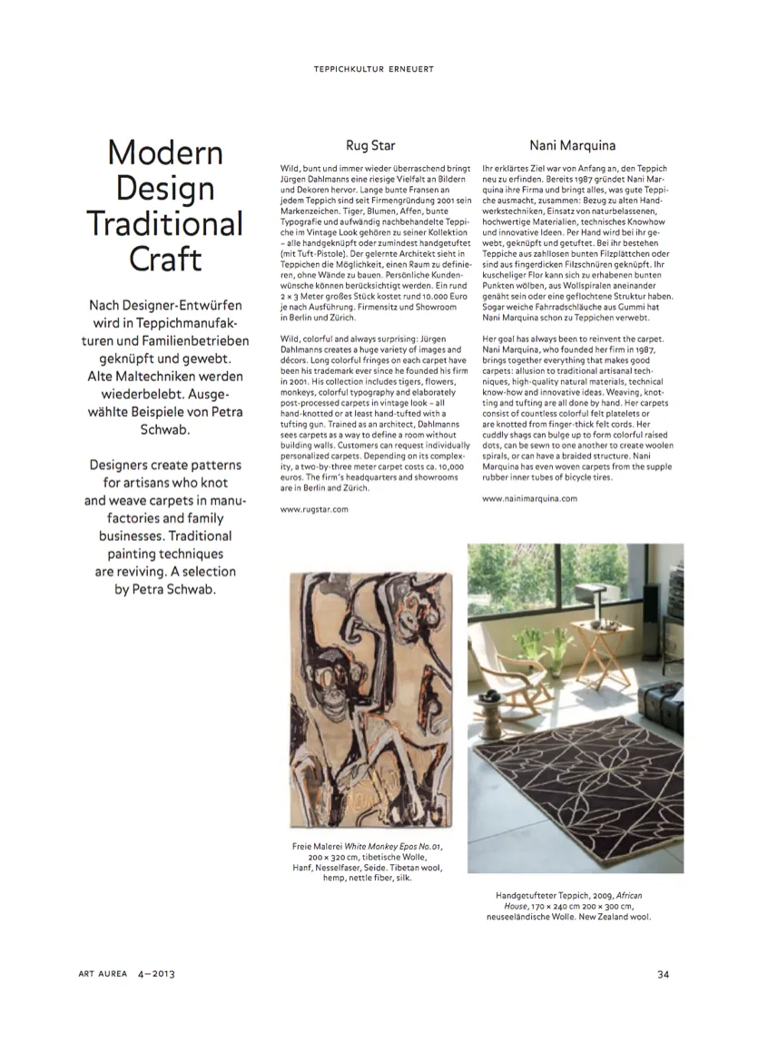 Artikel über Suleika Ulmen in Art Aurea, 2013 (1/2)