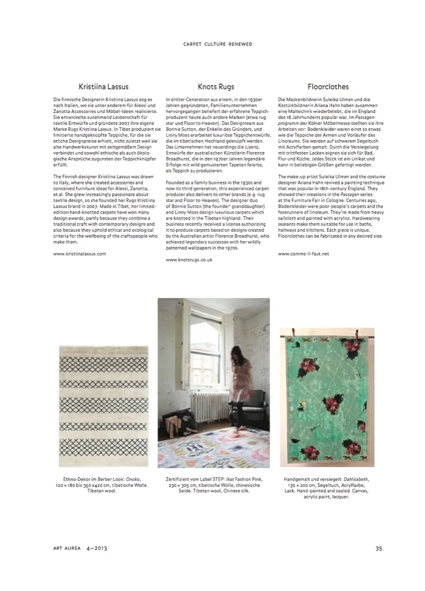 Artikel über Suleika Ulmen in Art Aurea, 2013 (2/2)