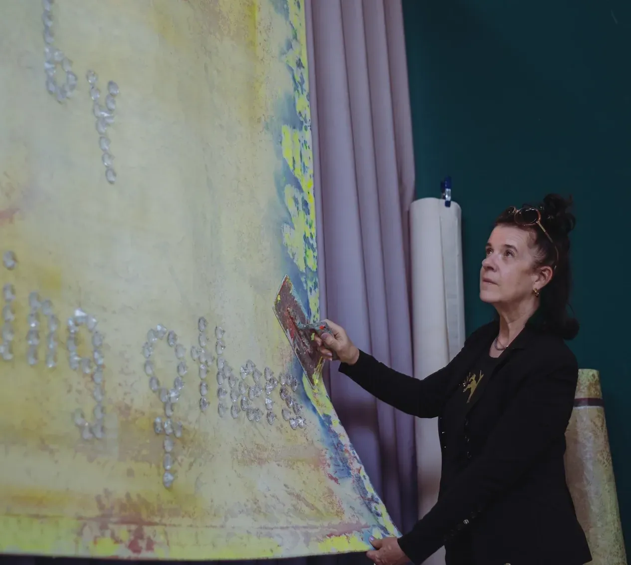 Suleika Ulmen mit ihrem Floorcloth